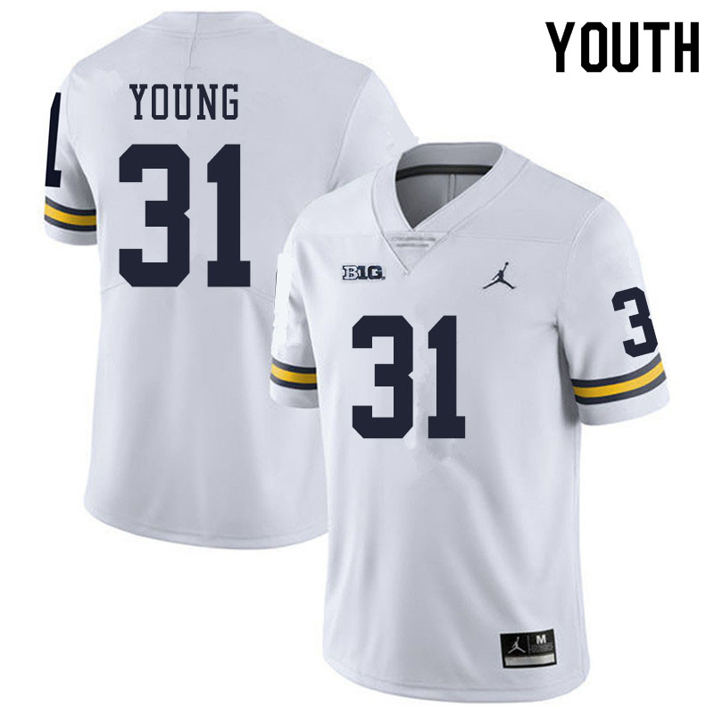 Youth #31 Jack Young Michigan Wolverines College Football Jerseys Sale-White